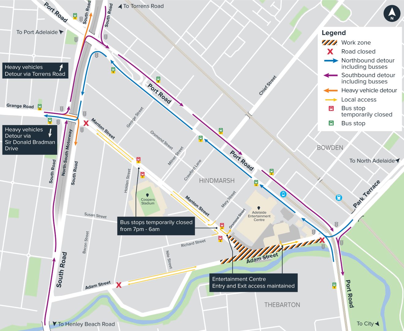 Manton Street and Adam Street detour plans