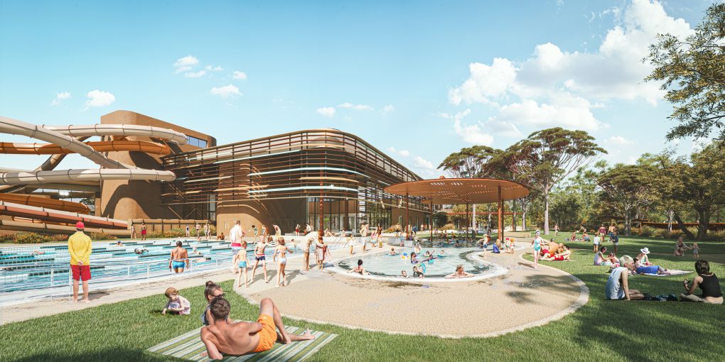 A artists render of the new Aquatic Centre