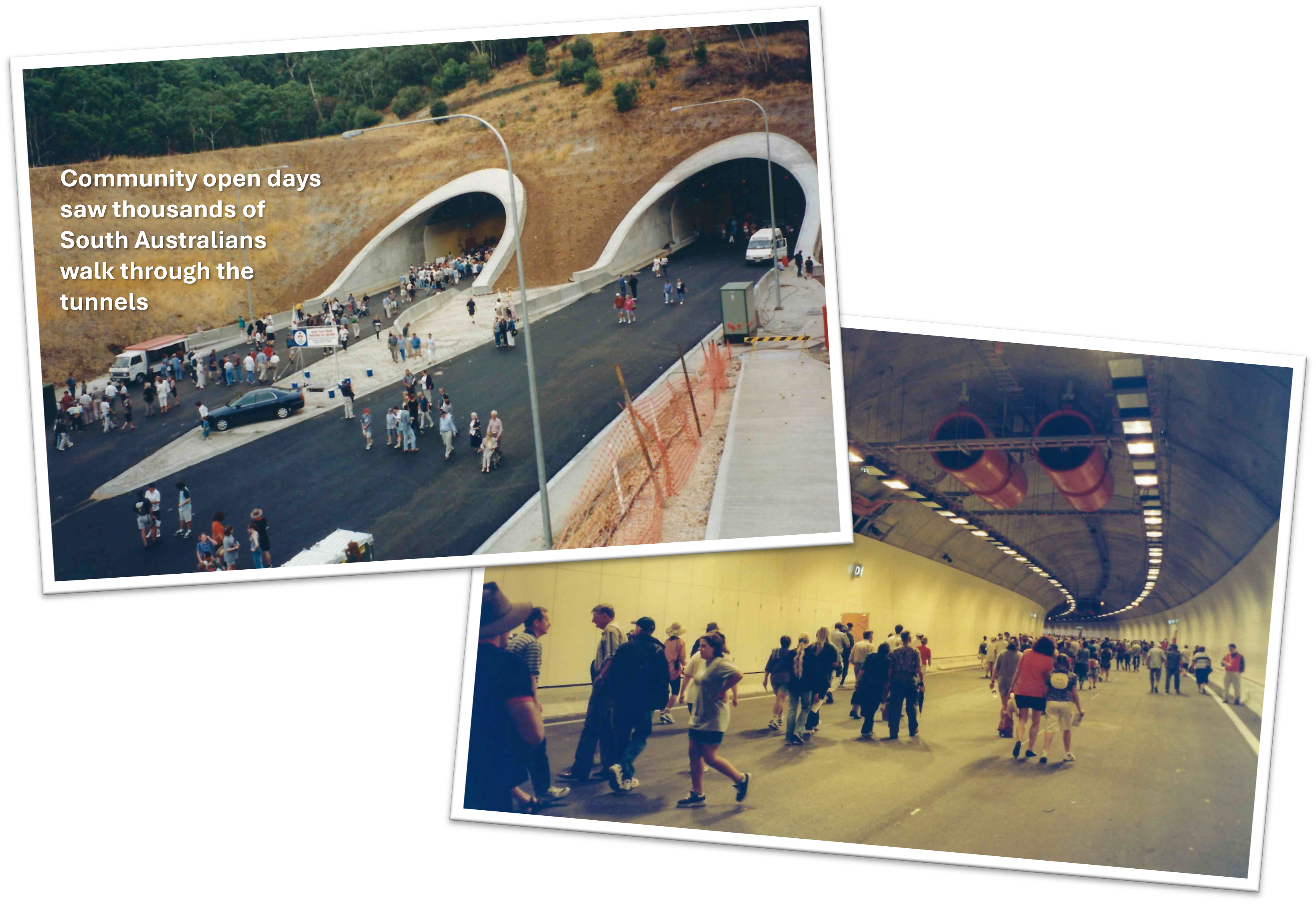 Members of the public walking through they Heysen Tunnels