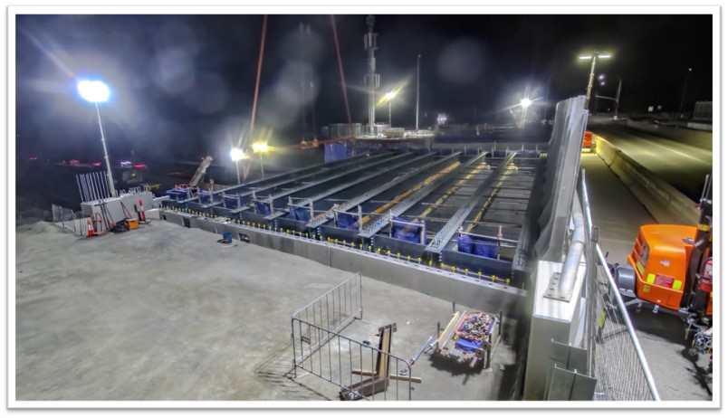 girders being laid as part of the Majors Road project