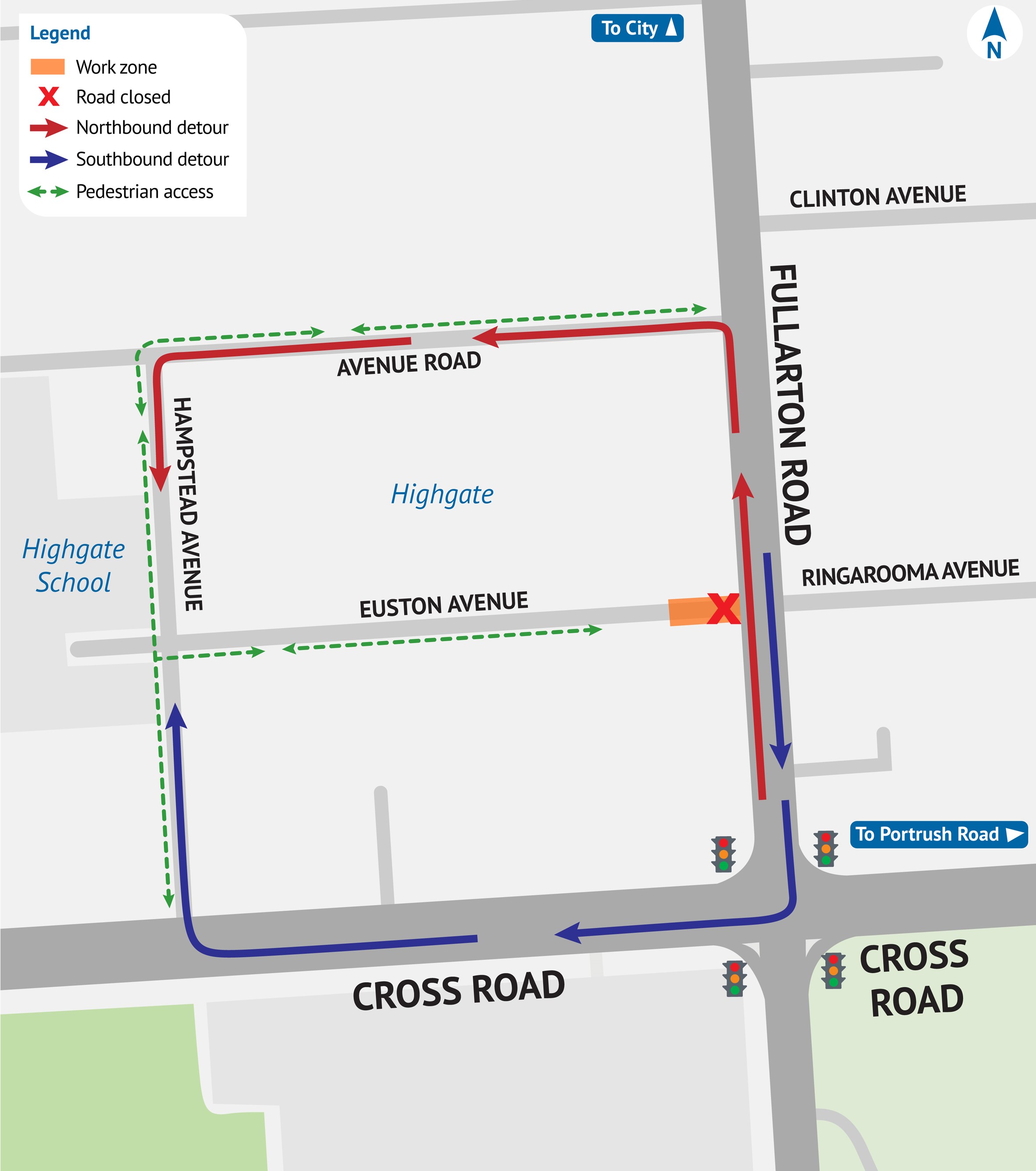 Euston Avenue Closure Map 100 