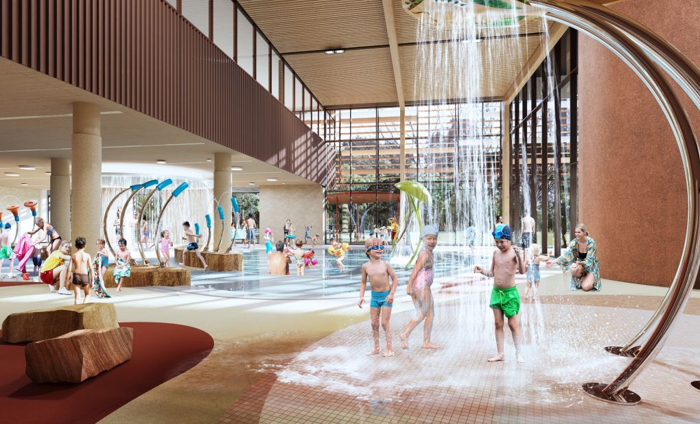 Internal render of the New Aquatic Centre