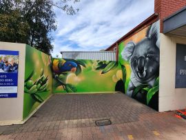 Mural makeover outside Black Forest Primary School