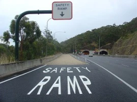 A safety ramp on the South Eastern freeway.